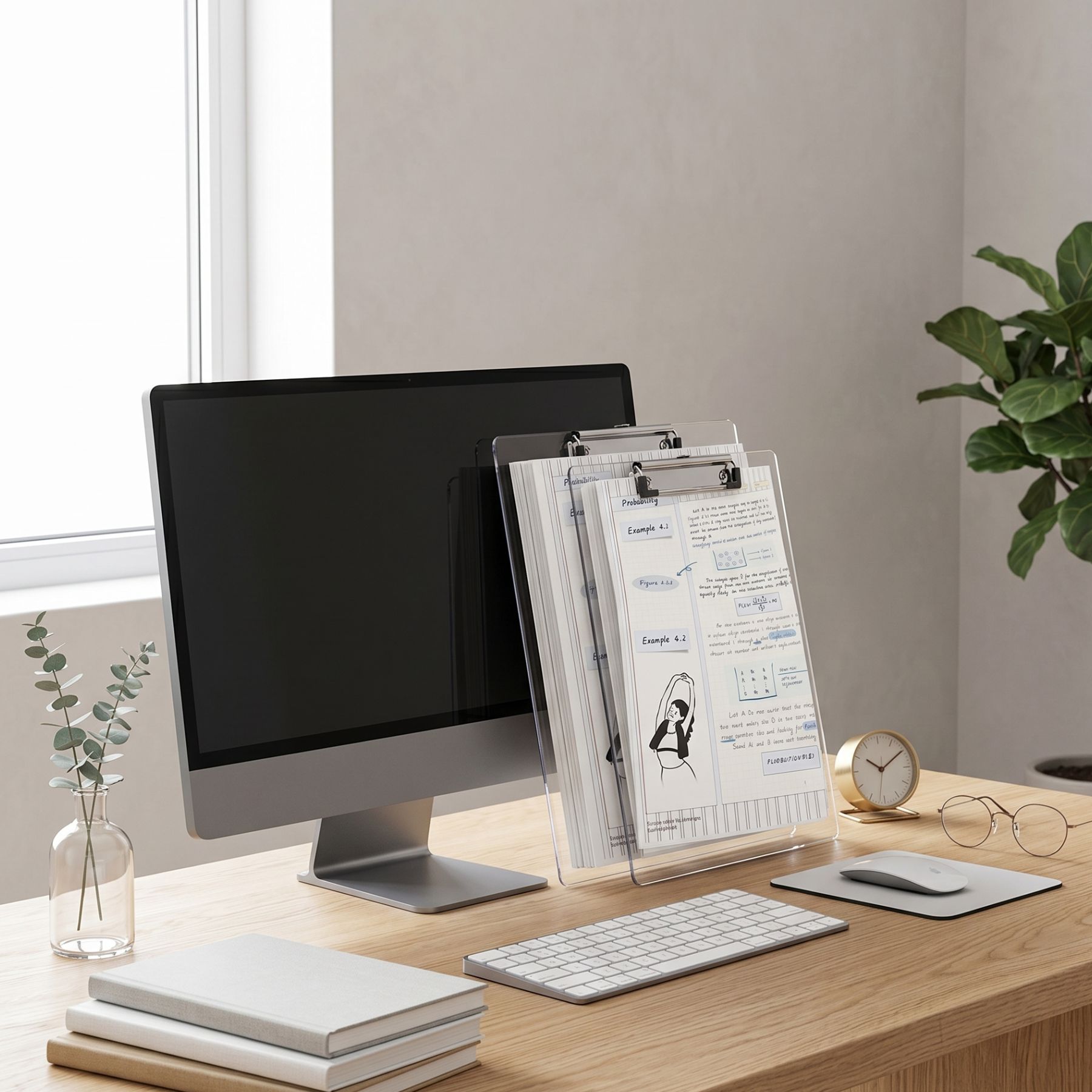 Transparent Document Book File Storage Desk Organizer - FUMIO Model ...