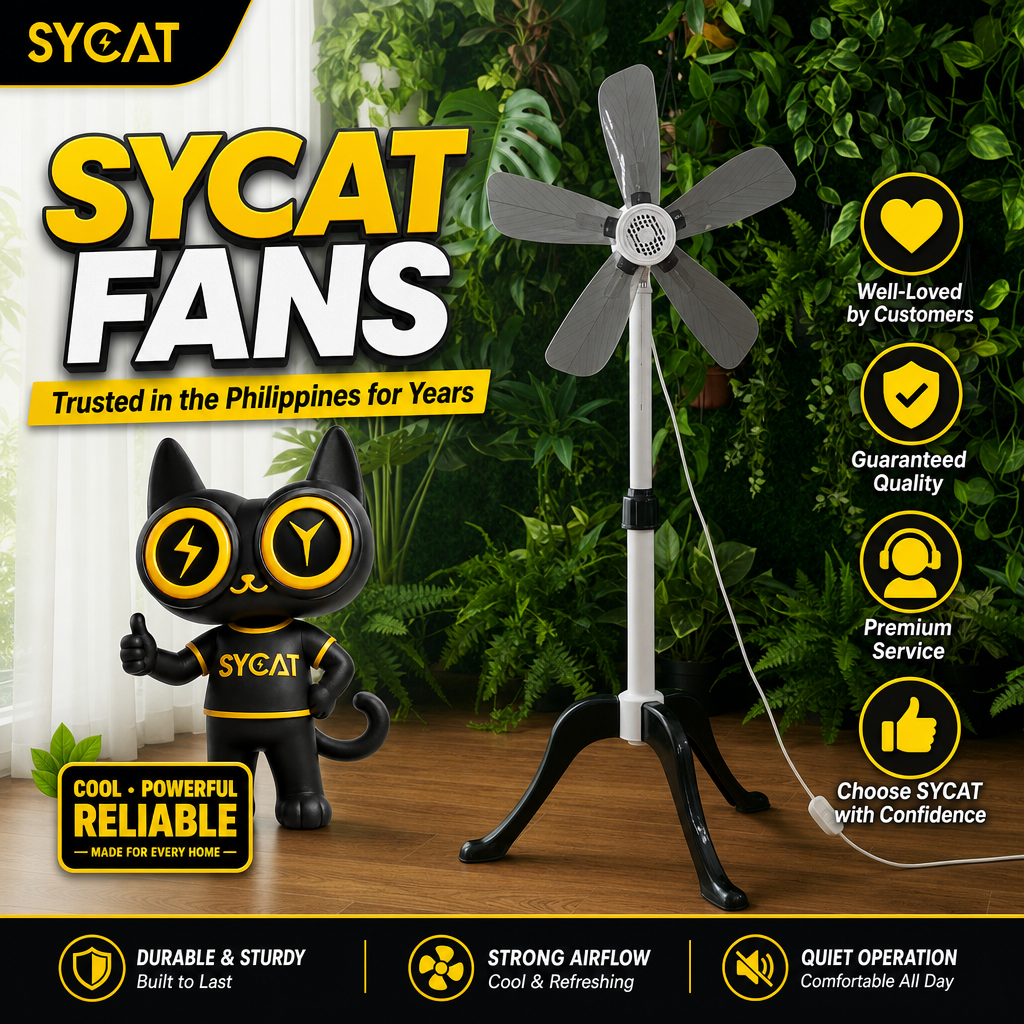 SYCAT 5 Blades Stand Fan Family Electric Fan Clip Fan Floor Fan Cooling ...