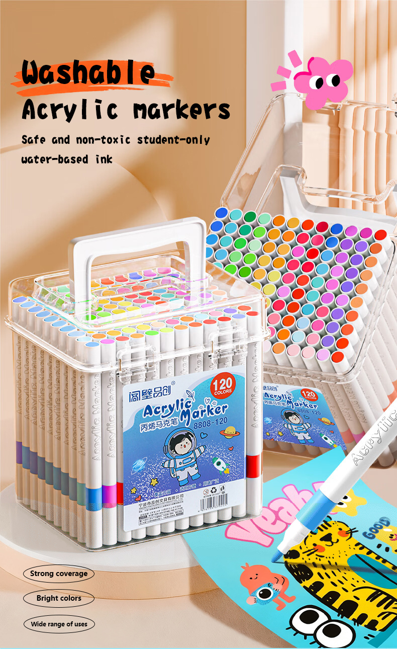 80 Colors Acrylic sketch Markers Pens Set Painting Drawing for student ...
