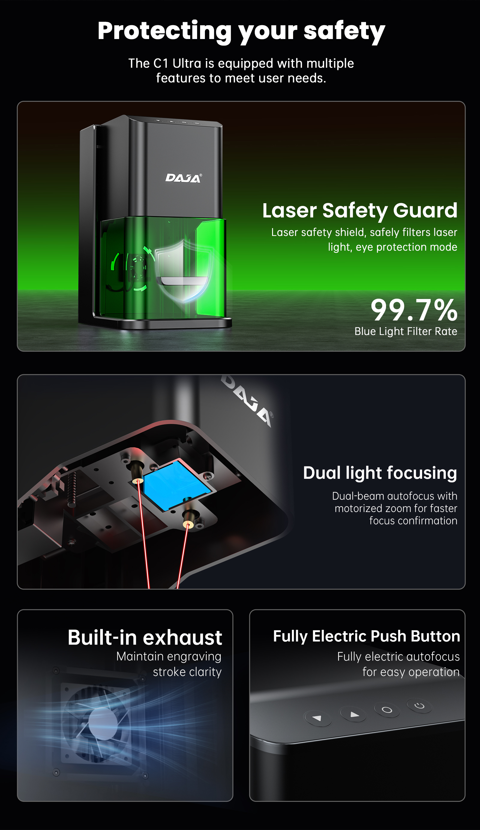 DAJA C1 Ultra 5W Portable Laser Engraving Machine – Engraves Metal ...