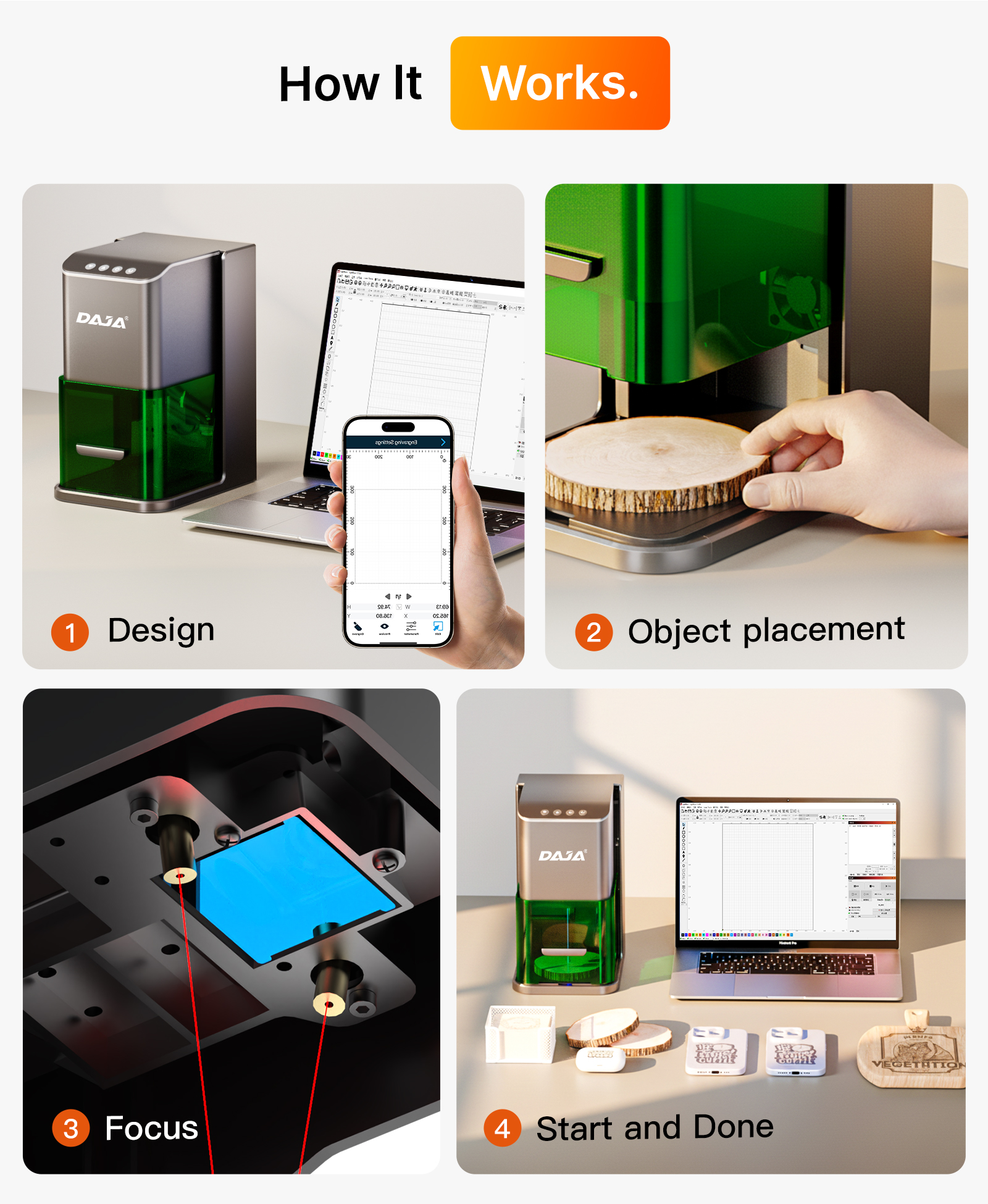 DAJA C1 Ultra 5W Portable Laser Engraving Machine – Engraves Metal ...