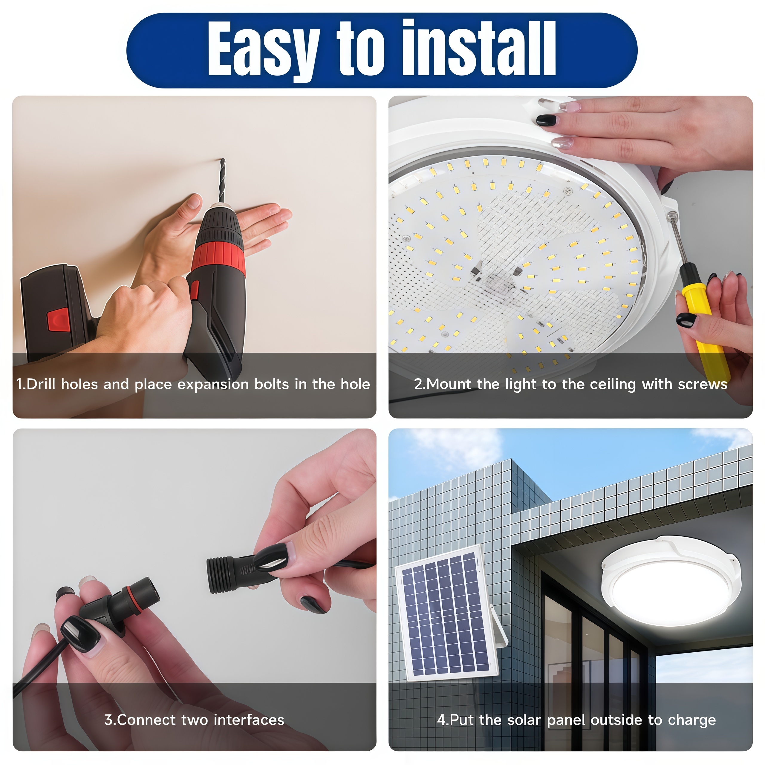 Solar Indoor Lights, BUY 1 TAKE 1 LED Ceiling Lights, Solar Lights ...