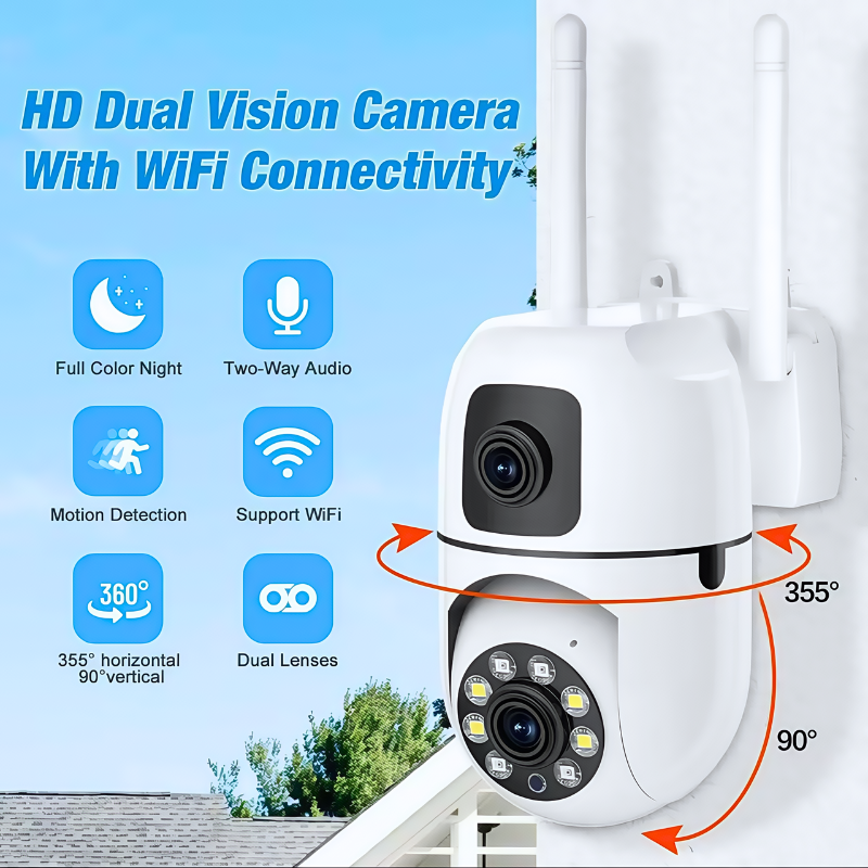V380 PRO CCTV Camera Dual Lens 5K HD Night Vision 360° Panoramic Motion ...