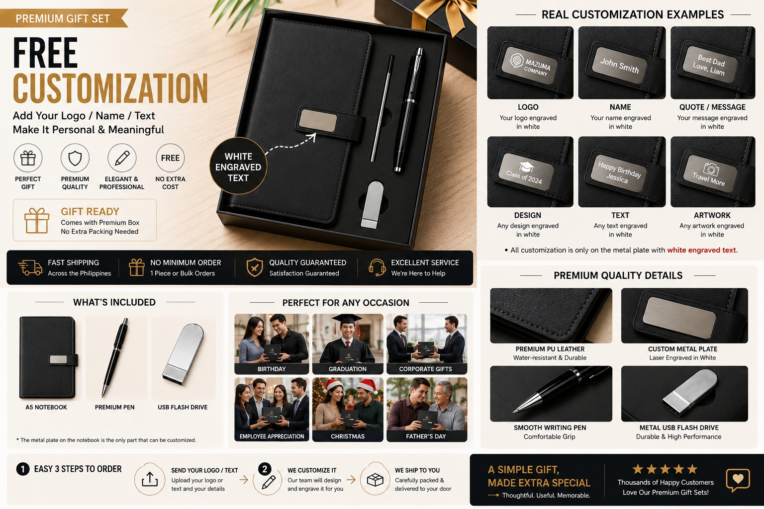 Customized Wholesale set including notebook with magnetic clasp USB and ...