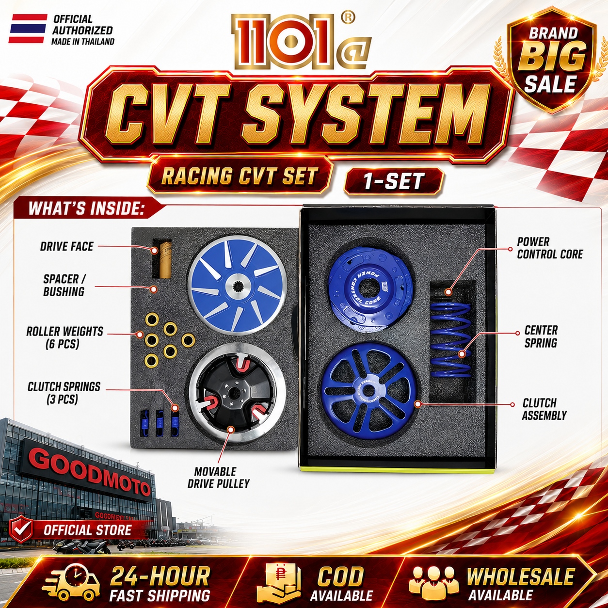 1101@ CVT SYSTEM RACING NMAX/PCX160/MIO/M3/CLICK125 1000RPM1200RPM ...