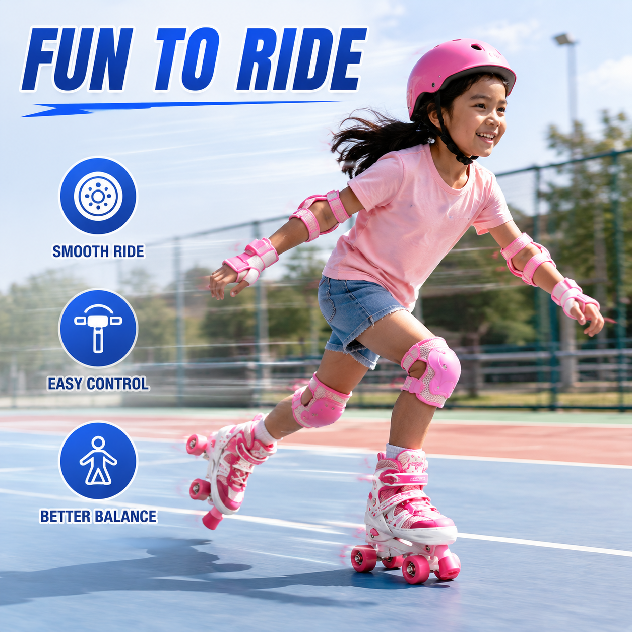 Novia Roller Skate Shoes for Kids Girls, Roller Skates - Adjustable ...