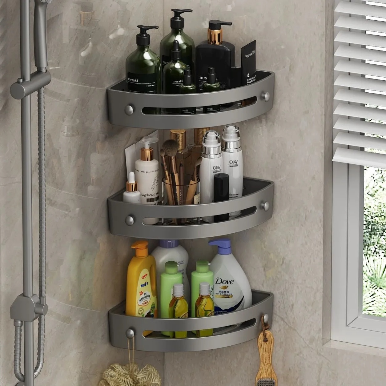 BUY 1 TAKE 2 Upgrade Bathroom Triangle Storage Rack Mounted Wall Shelf ...