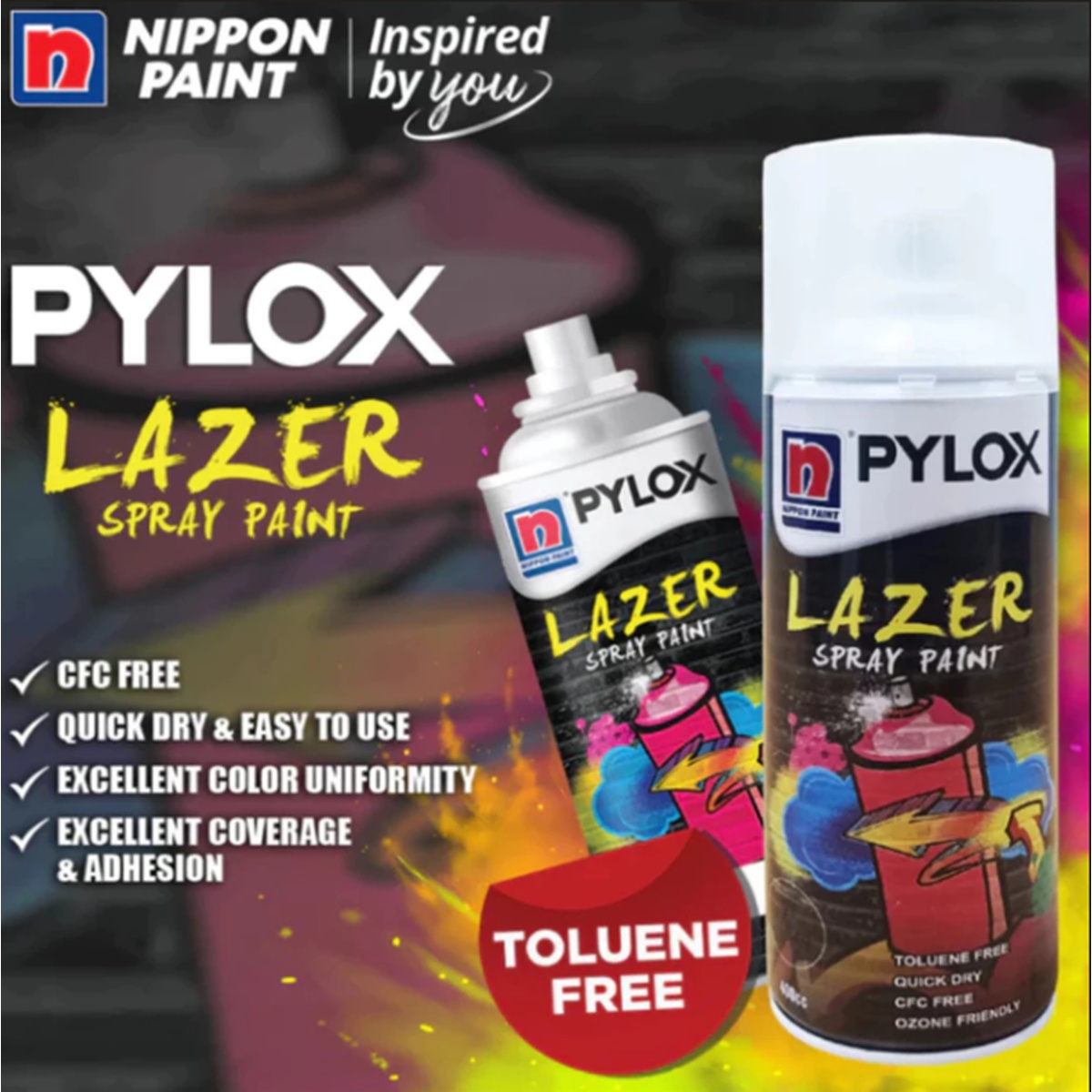 PYLOX ORIGINAL LAZER SPRAY PAINT 400CC | Shopee Philippines