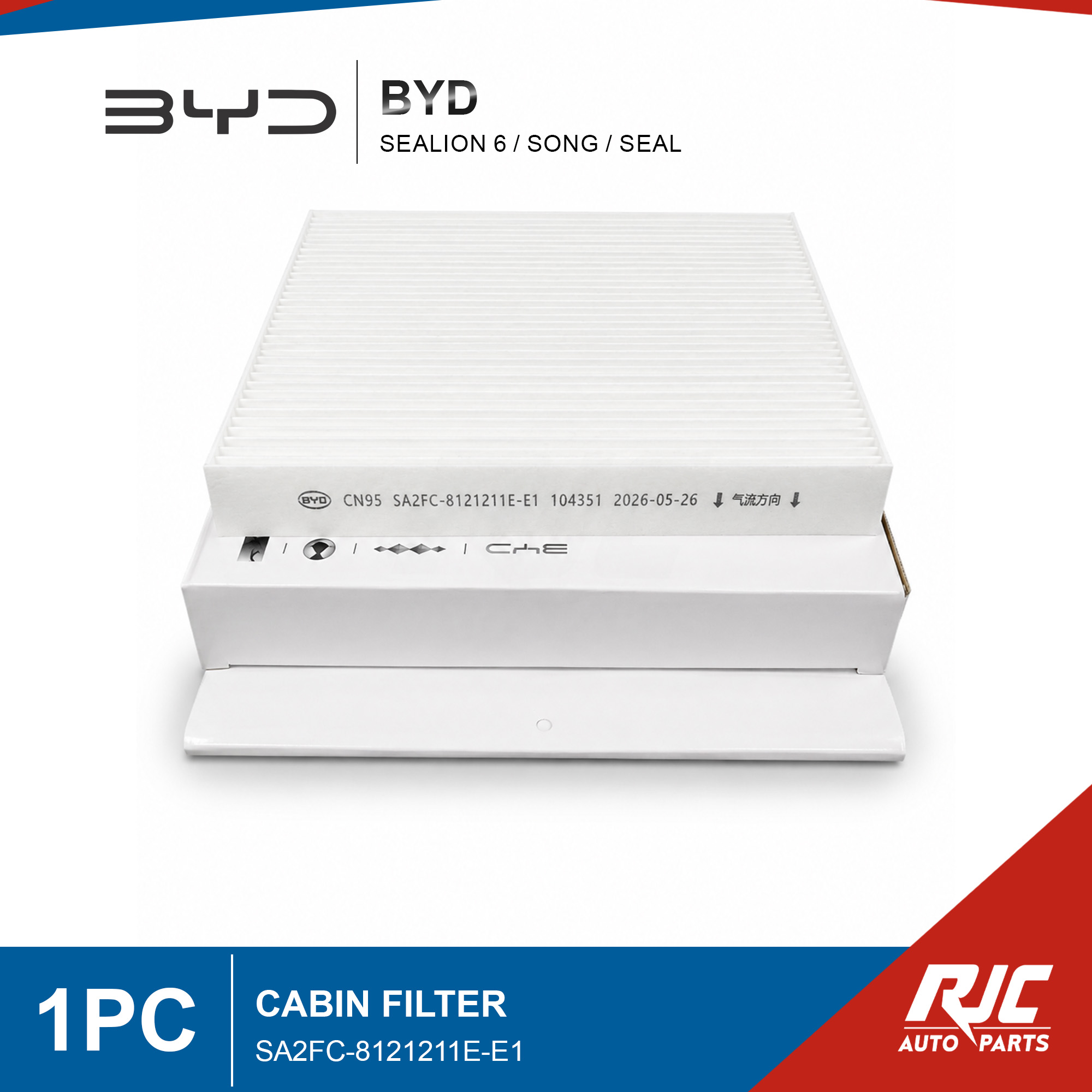 GENUINE CABIN FILTER BYD SEALION 6 / SONG / SEAL SA2FC-8121211E-E1 ( 1 ...