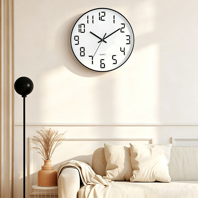 12 INCH Silent Transparent Glass Minimalism Office Living Home Decor ...