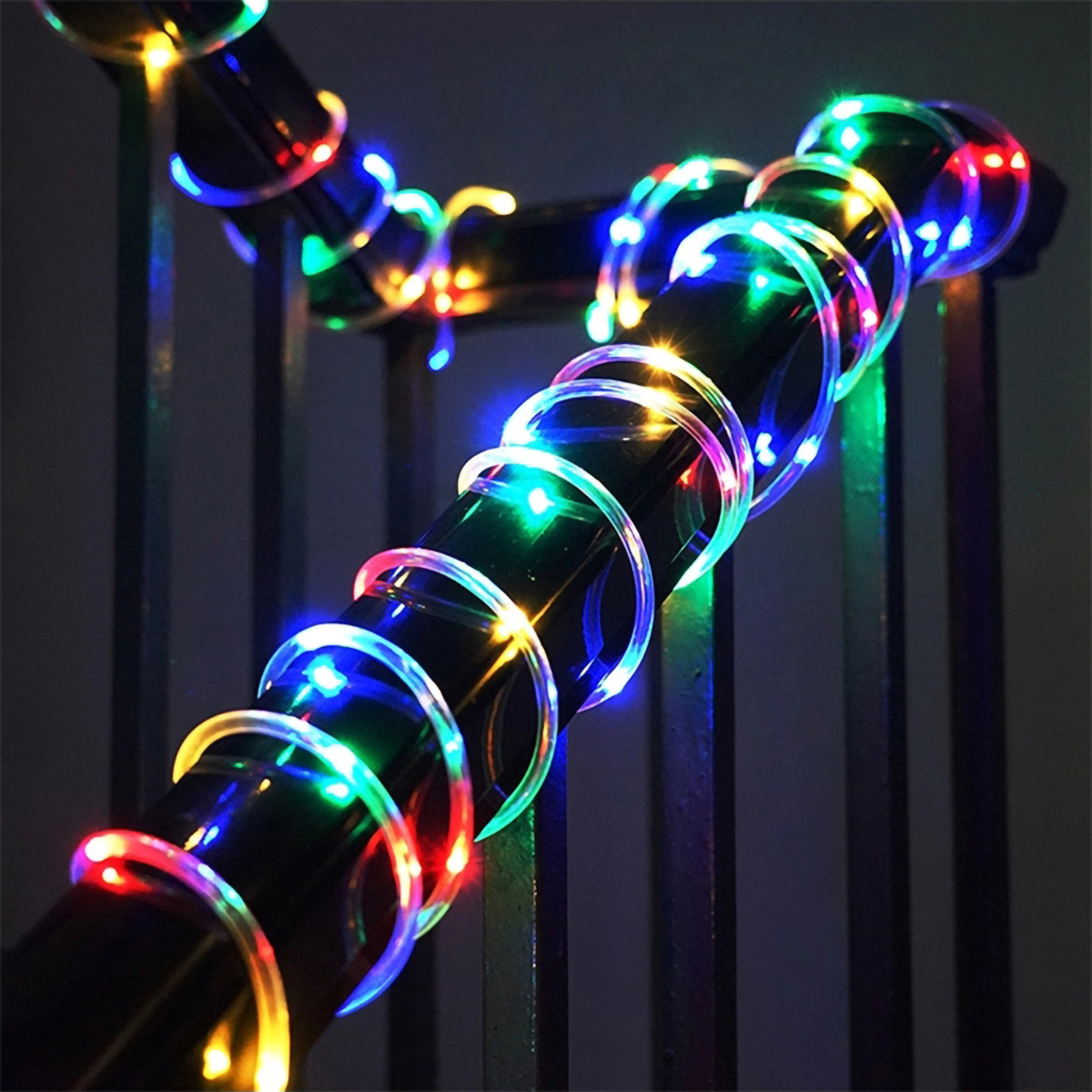 Solar Christmas Fairy Tube Rope Lights Outdoor Waterproof LED Strip ...