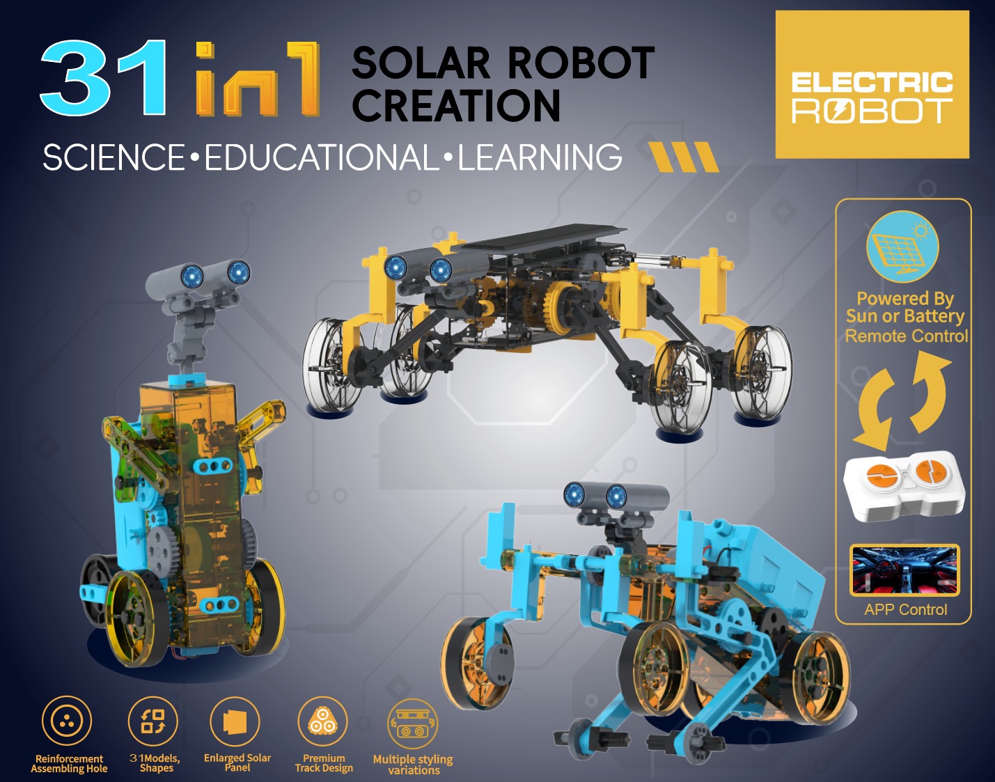 31-in-1 Educational Solar Robot Assembly Kit Science Toy DIY Robot Set ...