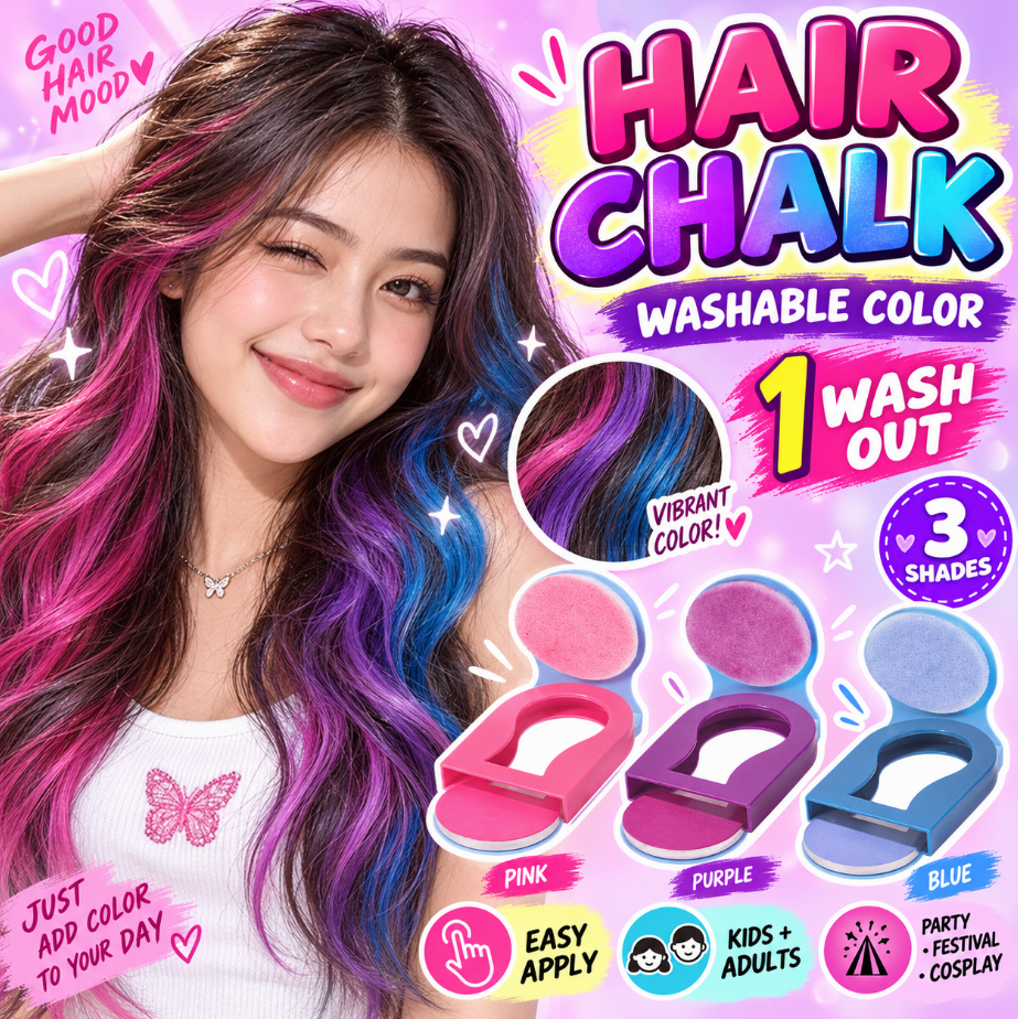 Washable Hair Chalk Temporary Hair Color Powder Instant Hair Dye for ...