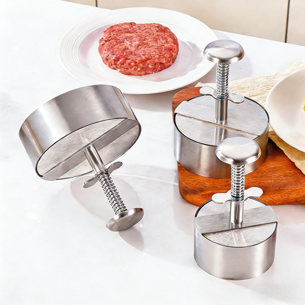 Stainless Steel Burger Patty Molder Press Kitchen Tool for Hamburger ...