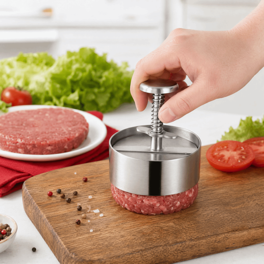 Stainless Steel Burger Patty Molder Press Kitchen Tool for Hamburger ...