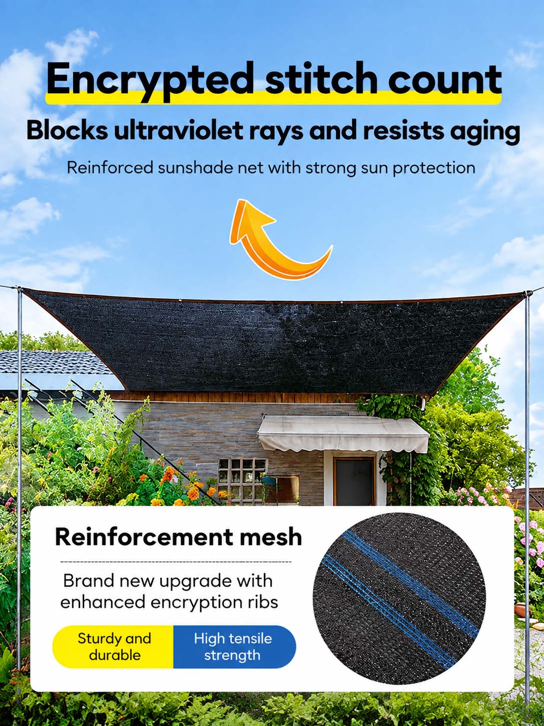 4m*8m/5m*6m/4m*6m UV-Protective Shade Net Sunshade Net Cover Shading ...