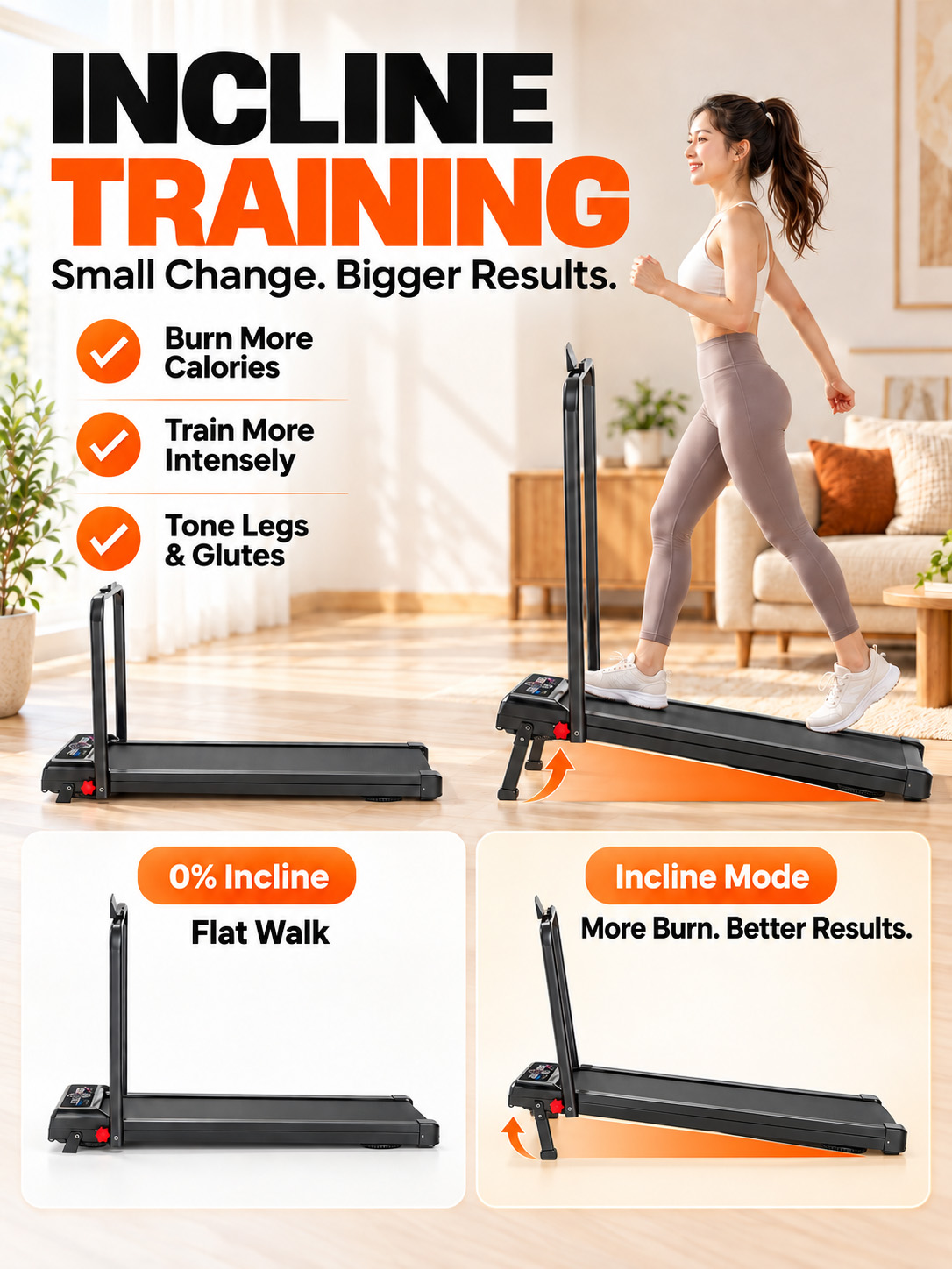 Walking Vibration Pad Electric Treadmill Portable Fat Burning Incline ...
