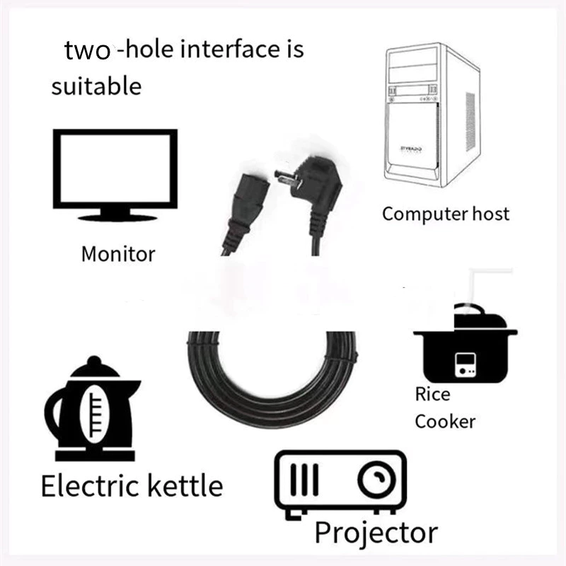 Power cord Heavy duty for monitor. printer, rice cooker pc and more ...
