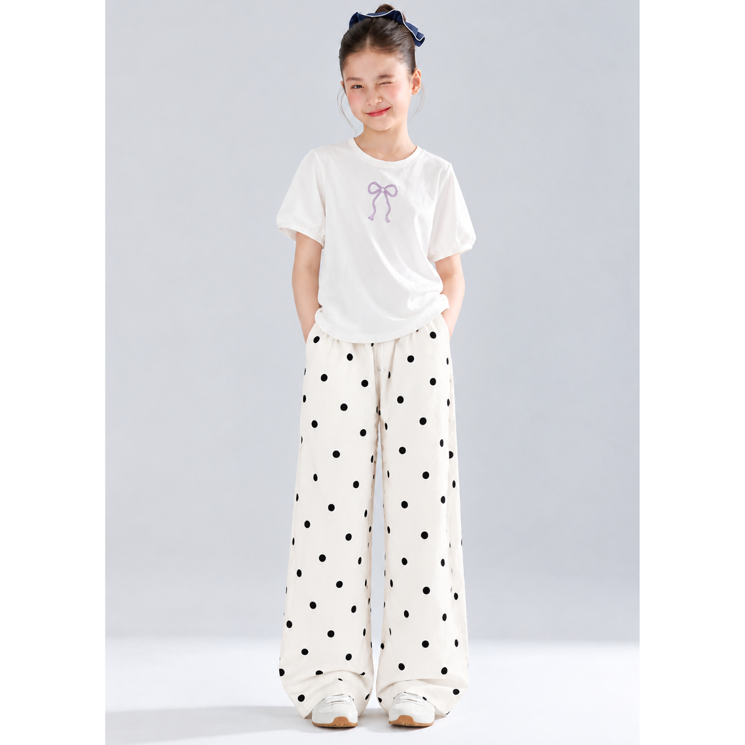【BUY 1 TAKE 1】 6-11 Years Kids Polka Dot Pants | Double Pocket Loose ...