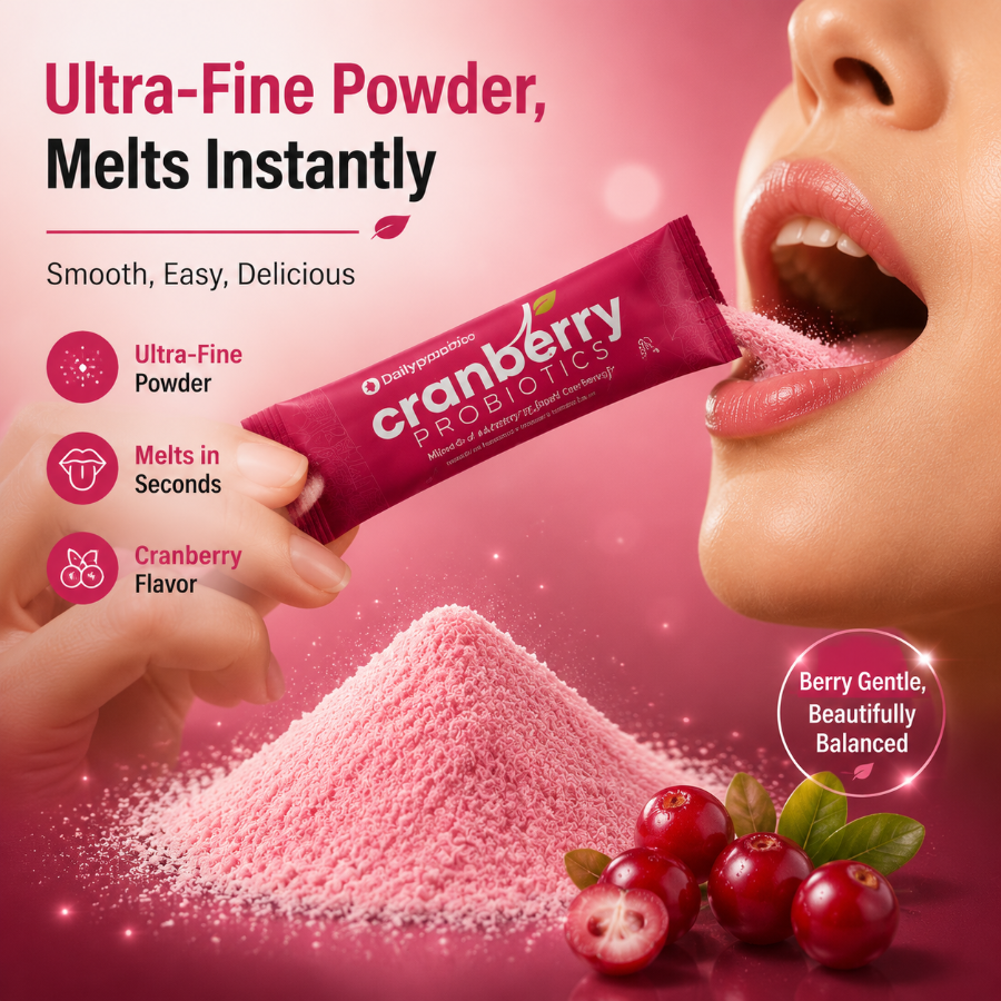 【Itch&Odor】Dailyprobio Cranberry Probiotics Powder,Berry Glow,Vitamin C ...