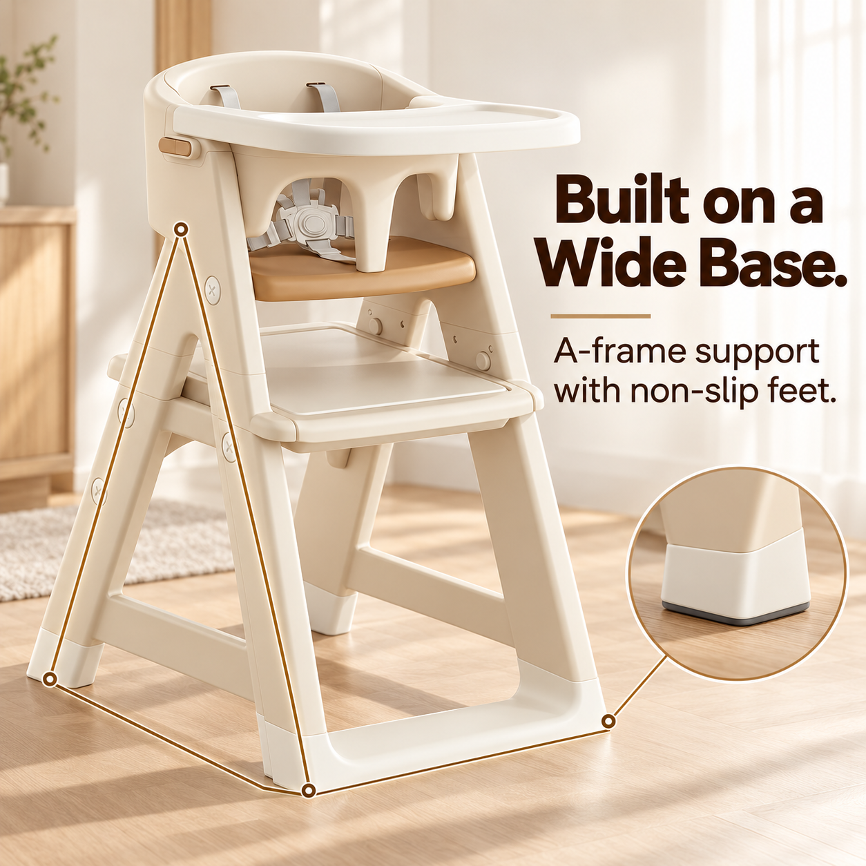High Chair for Baby with Wheels 7-in-1 Convertible Feeding Seat Rocker ...