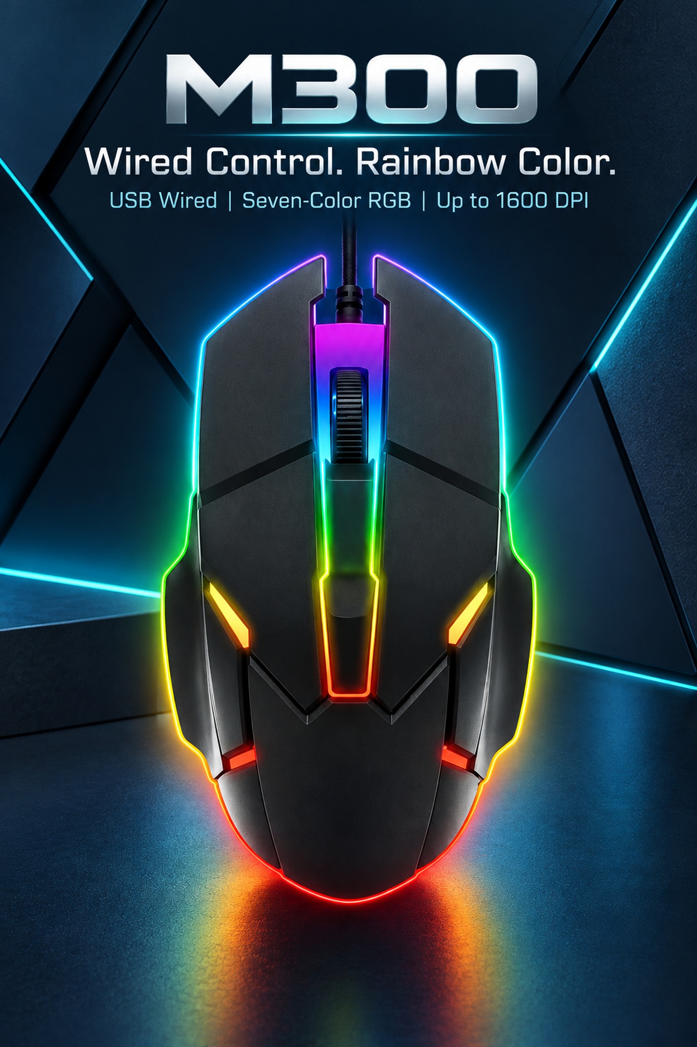 Wired RGB Gaming Mouse USB 1600 DPI 3 Button Optical Computer Mouse ...