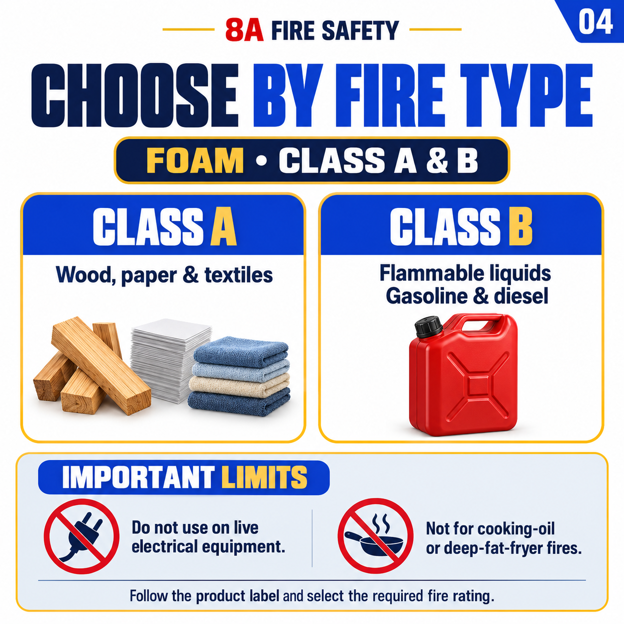 AFFF Foam Fire Extinguisher Class AB 1LB 3LB 5LB 10LB for Kitchen Oil ...