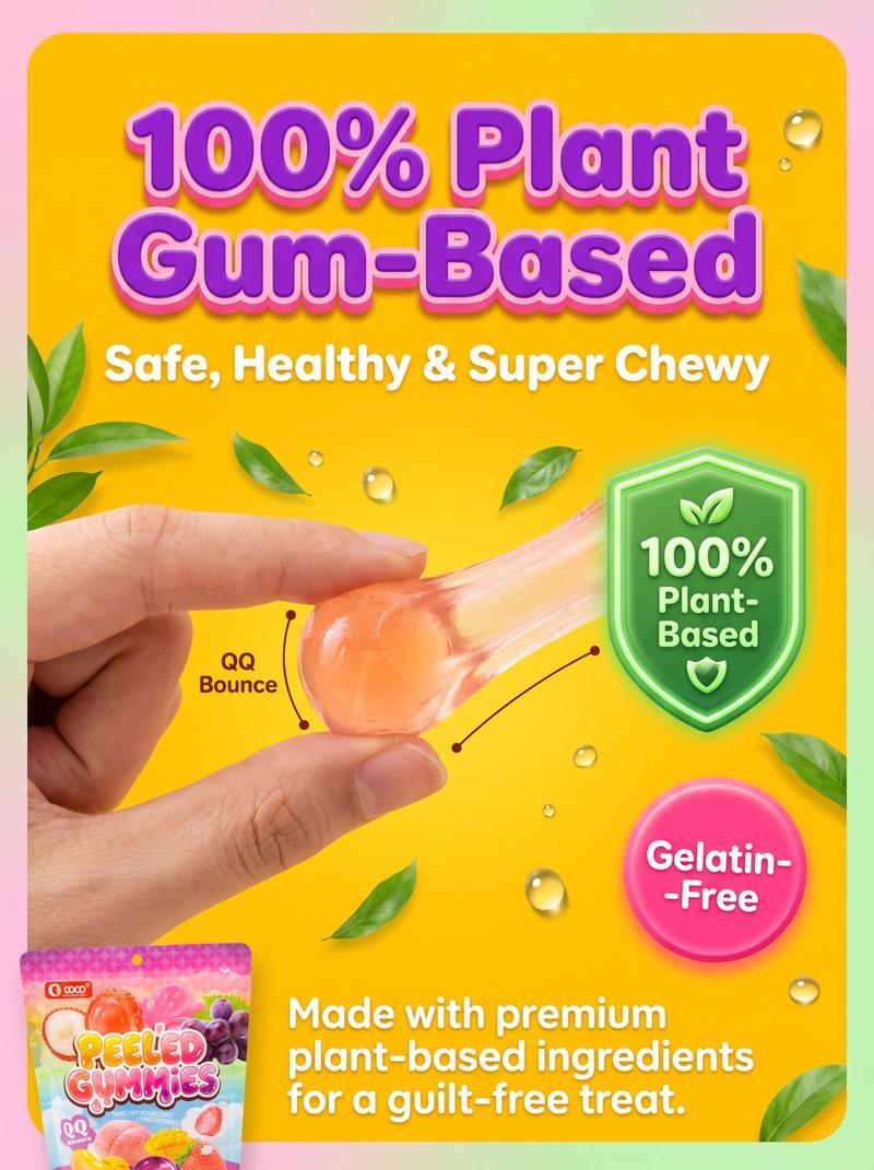 COCO Mini Peelable Gummies Candy 250g/500g Mixed Flavor/Mango/Grape ...