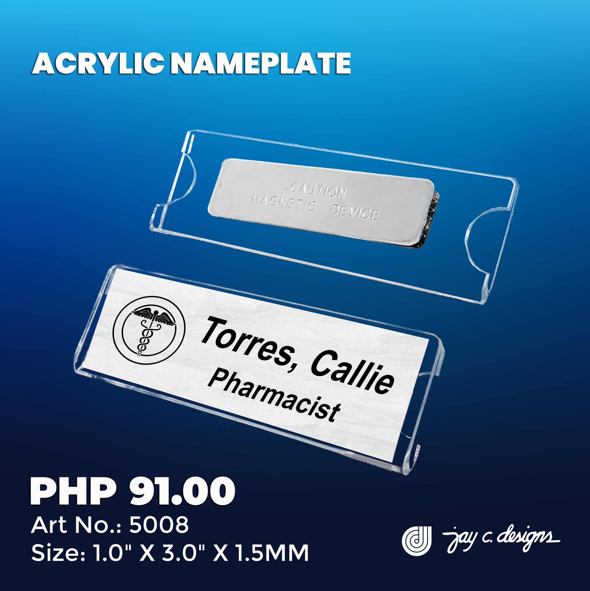 Insertable Magnetic Nameplate - Jay c. Designs | Shopee Philippines