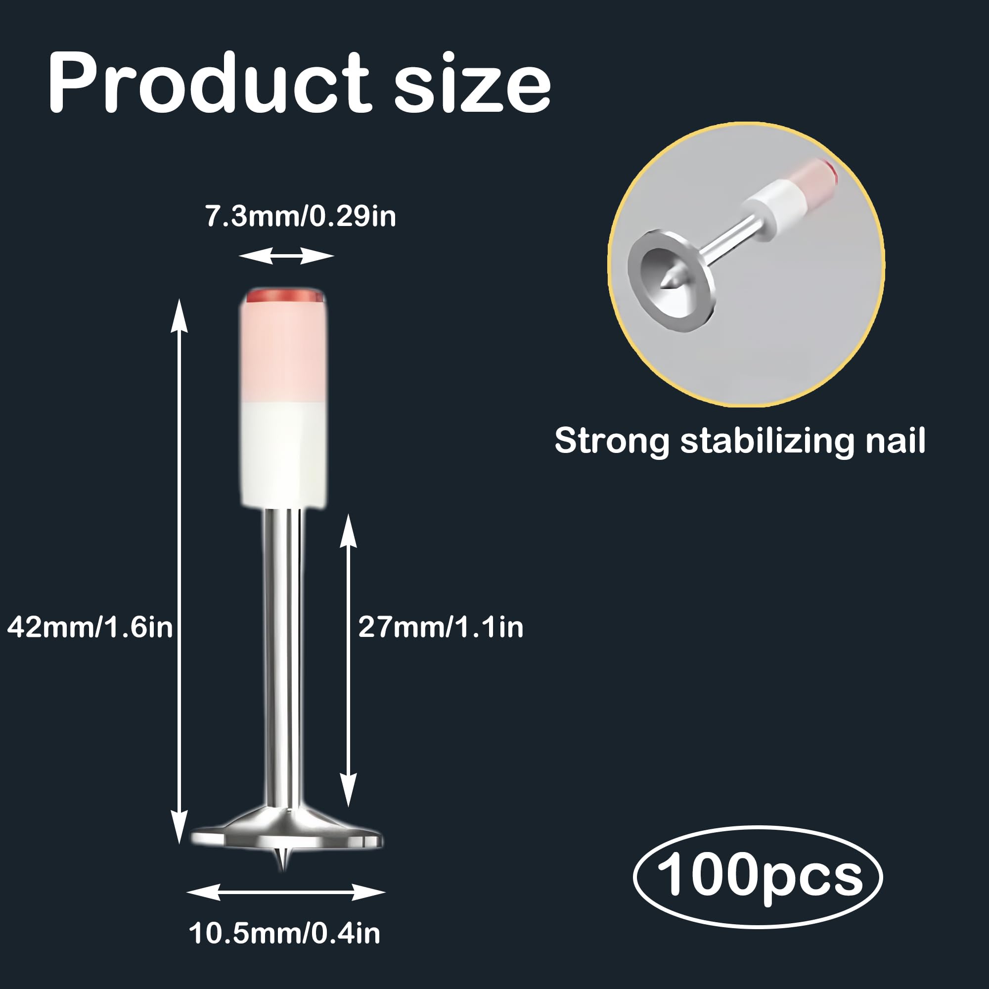 200PCS 7.3mm Nail Gunner Nails Steel Nail Round Nails Nail Gunner Rivet ...