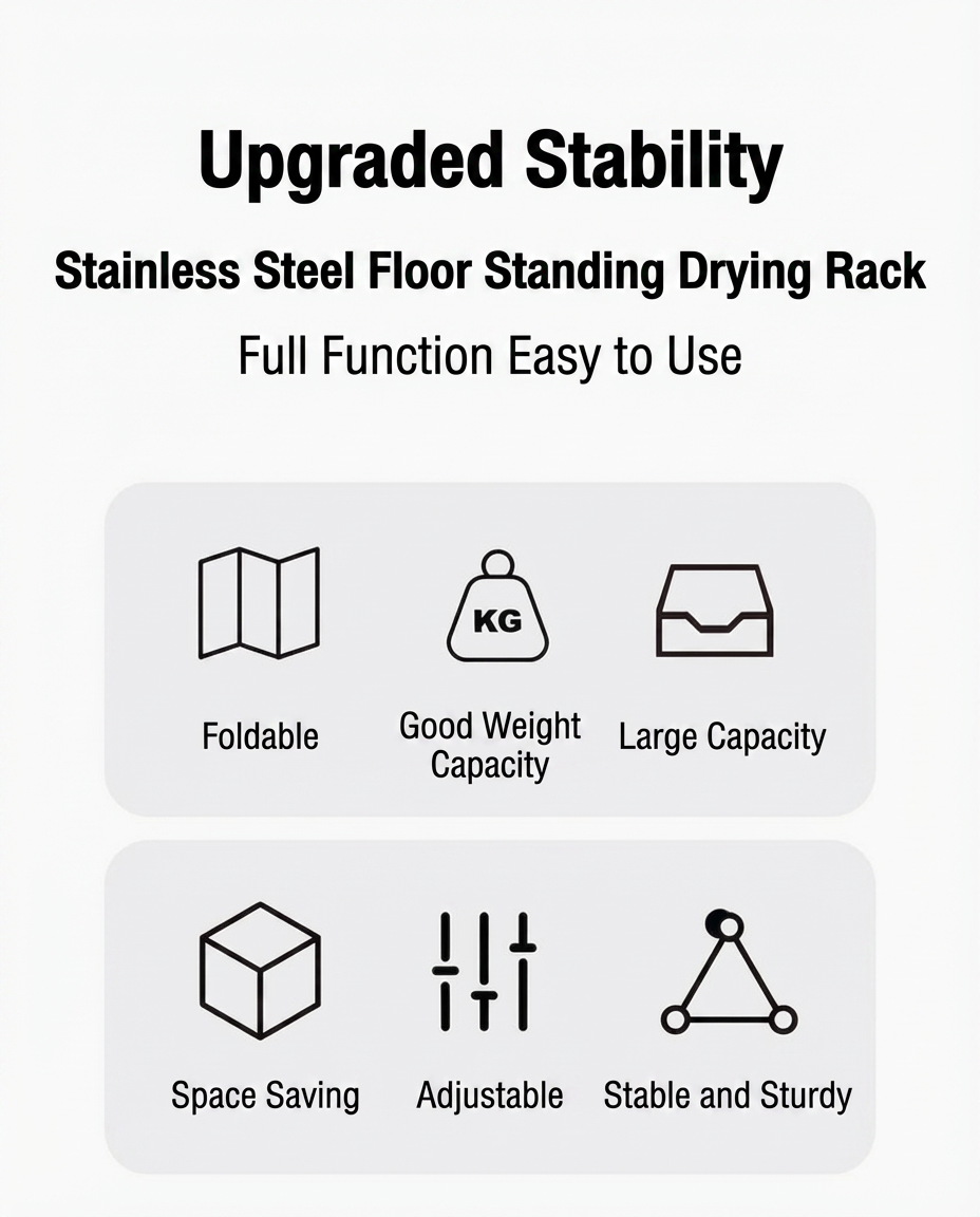 Drying Rack Stainless Steel Clothes Rack Heavy Duty Sampayan Foldable ...