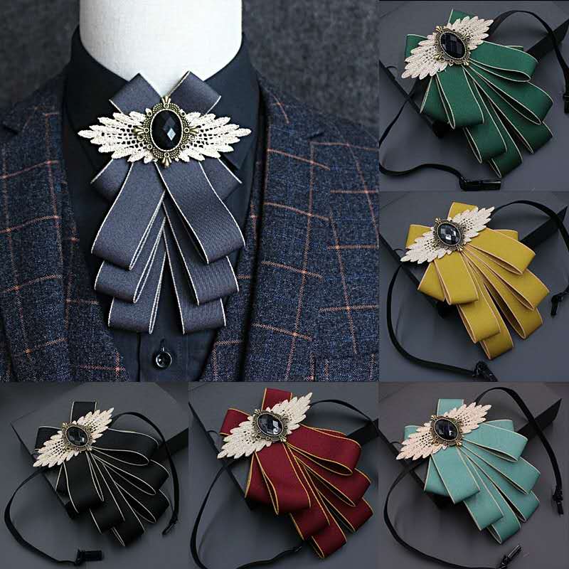 Fashion Bow Tie Rhinestone Solid Ribbon Polyester Collar Tie | Shopee ...