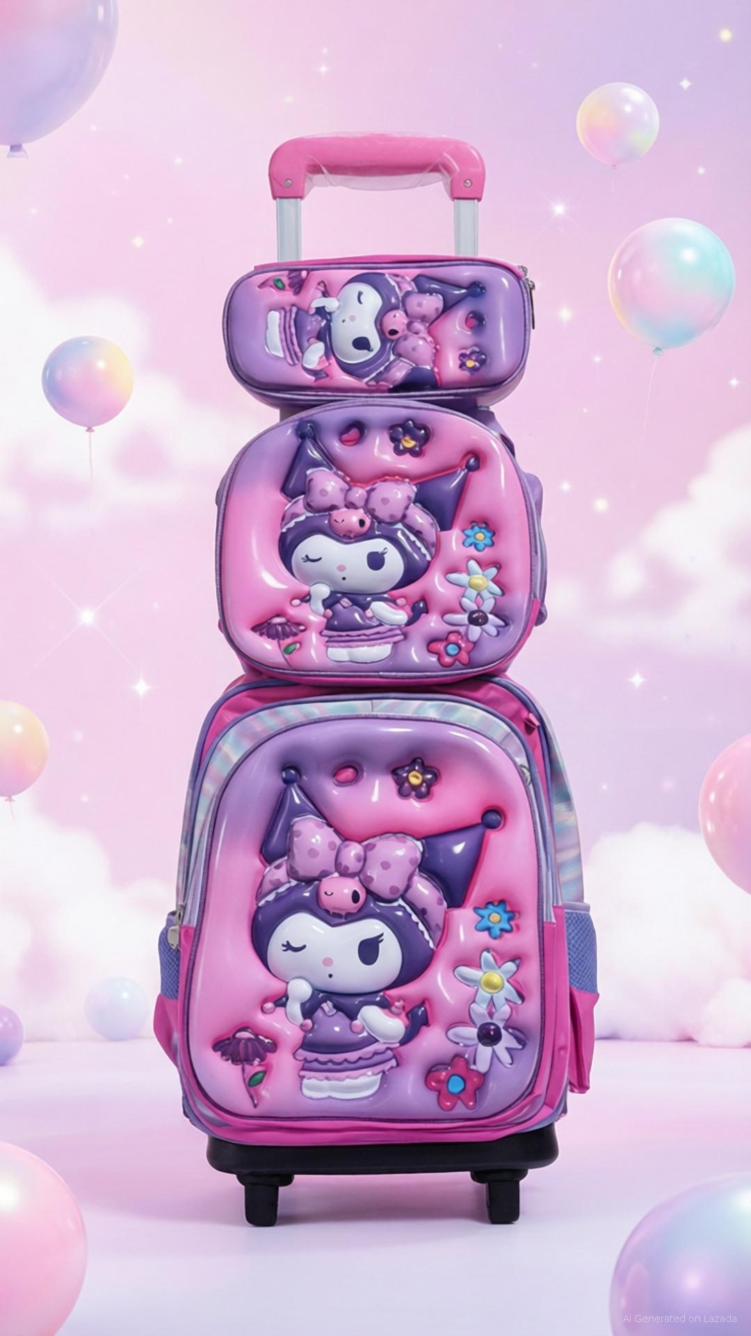 2026 New 3in1 35 Designs 3D Character Trolley Bag and NO TROLLY 3 In 1 ...