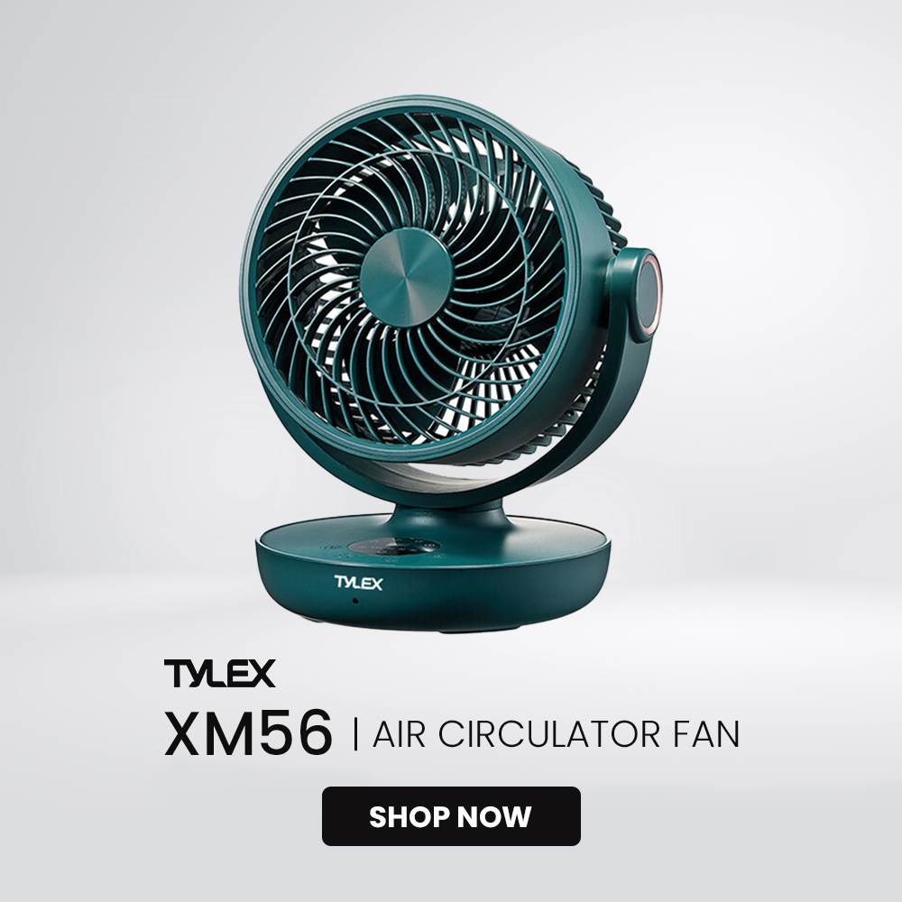 TYLEX XM56 Portable Fan Air Circulation Polymer Battery Remote Control ...