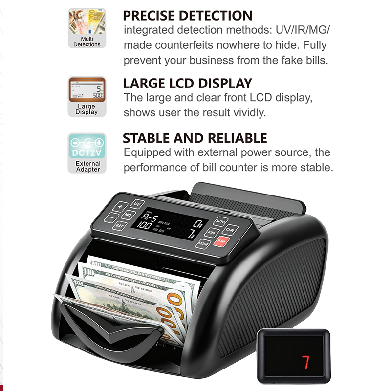 Money Counter 300 Sheets 1500/Min UV MG IR Detection High Accuracy Bill ...