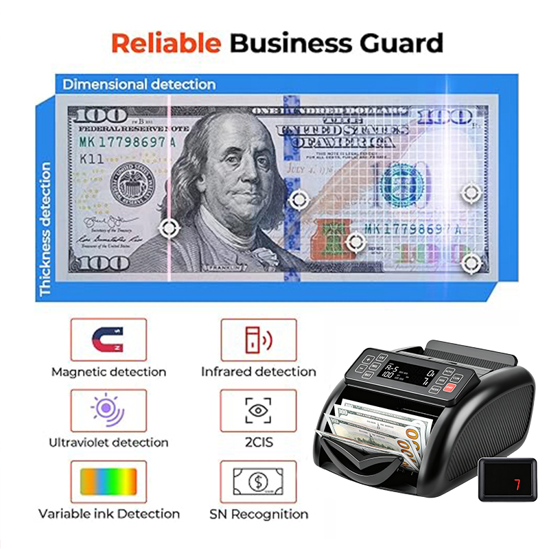Money Counter 300 Sheets 1500/Min UV MG IR Detection High Accuracy Bill ...