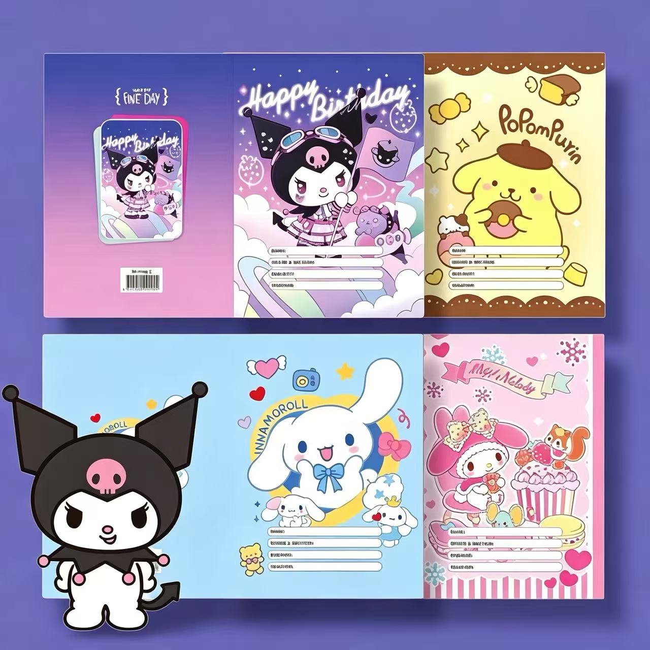 10pcs/Pack Kuromi pattern design Composition notebook and Writing ...