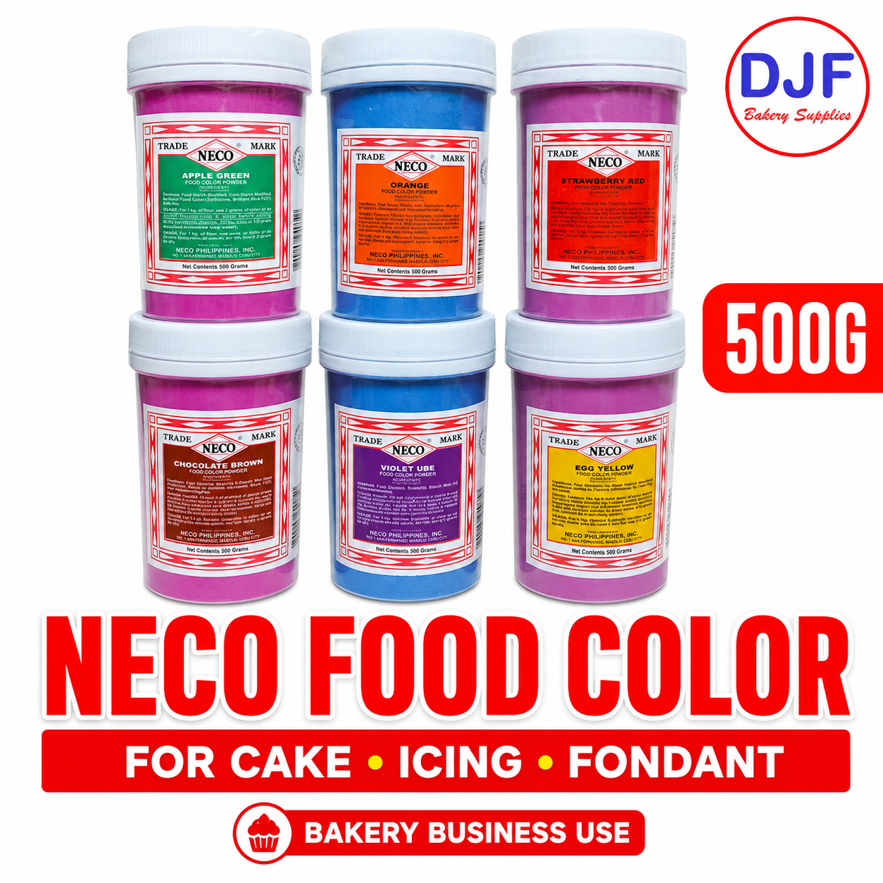 Neco Food Color 500g Strawberry Red, Orange, Egg Yellow, Ube, Brown ...