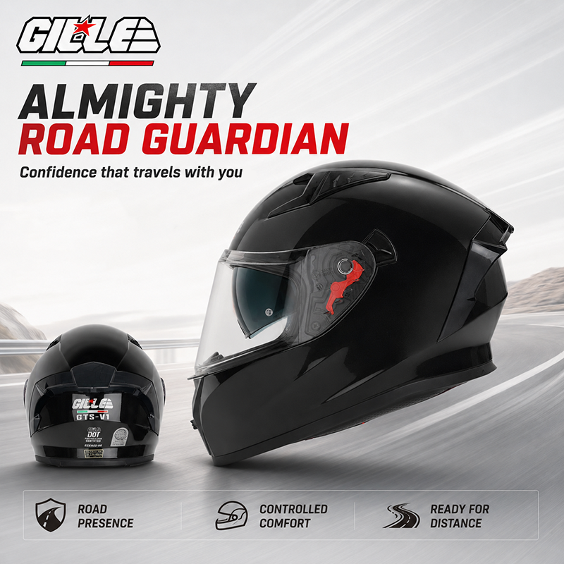 Gille Helmet 135 GTS-V1 Series Solid Full Face Motorcycle Helmet Dual ...