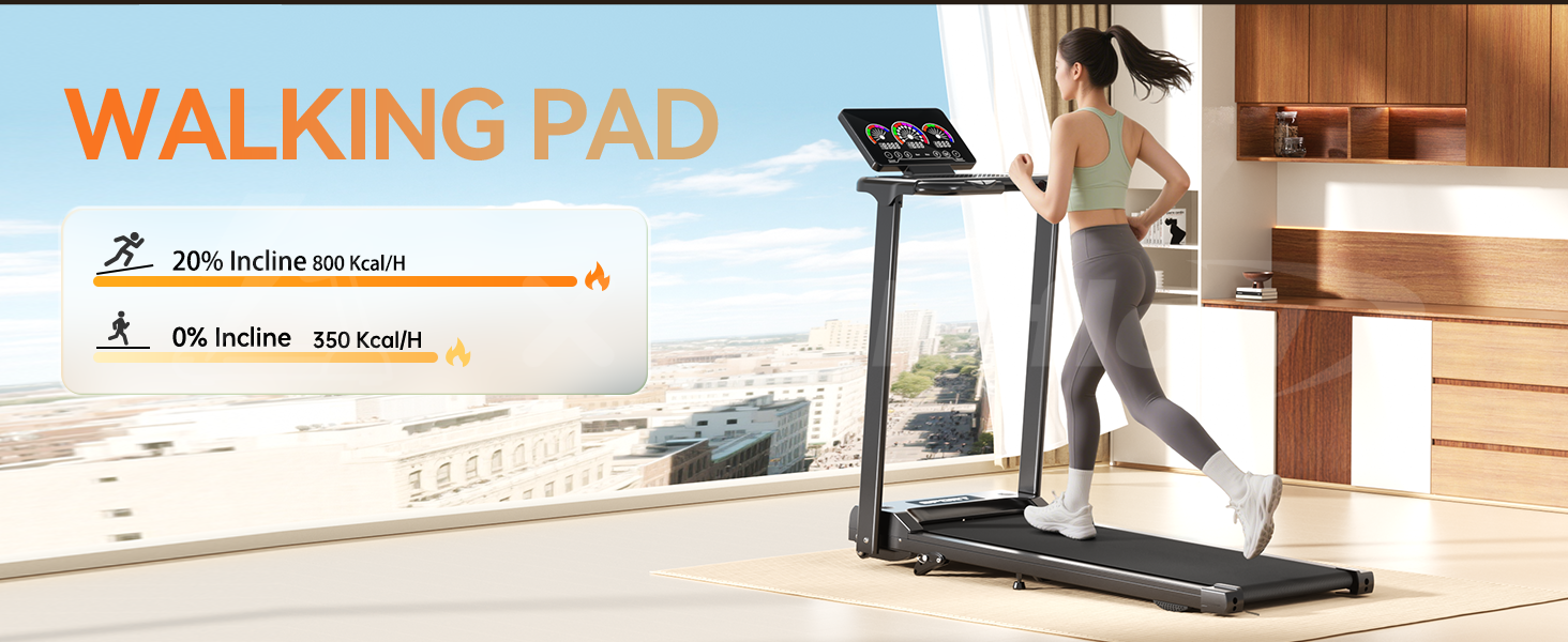 Electric Treadmill Foldable Home Treadmill With LED Touch Screen Heart ...