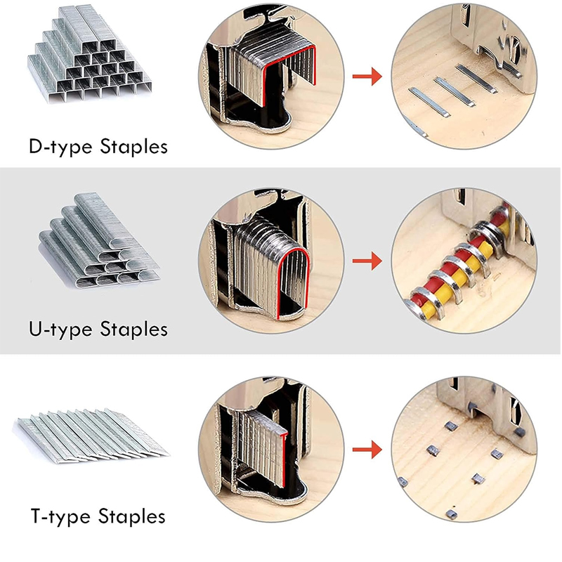 Mitsushi 3-in-1 Staple Gun Tacker Heavy Duty with 600 pcs Nails Wood ...