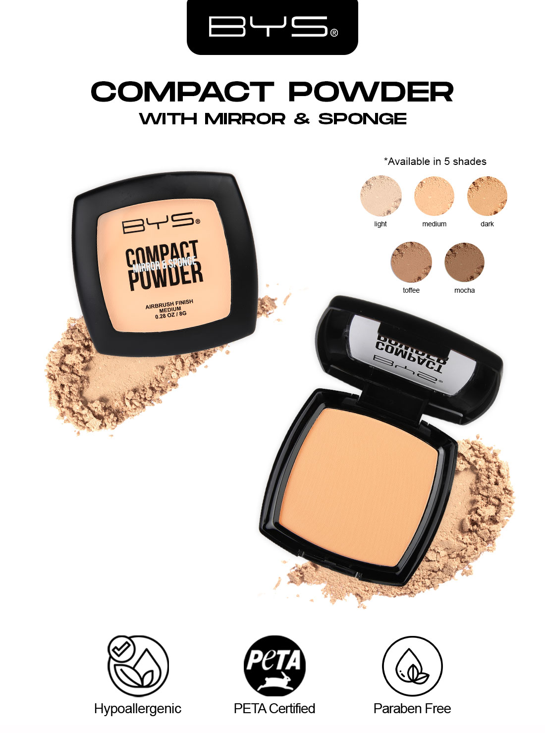 BYS Compact Powder 2L | Lightweight Pressed Powder | Buildable Coverage ...