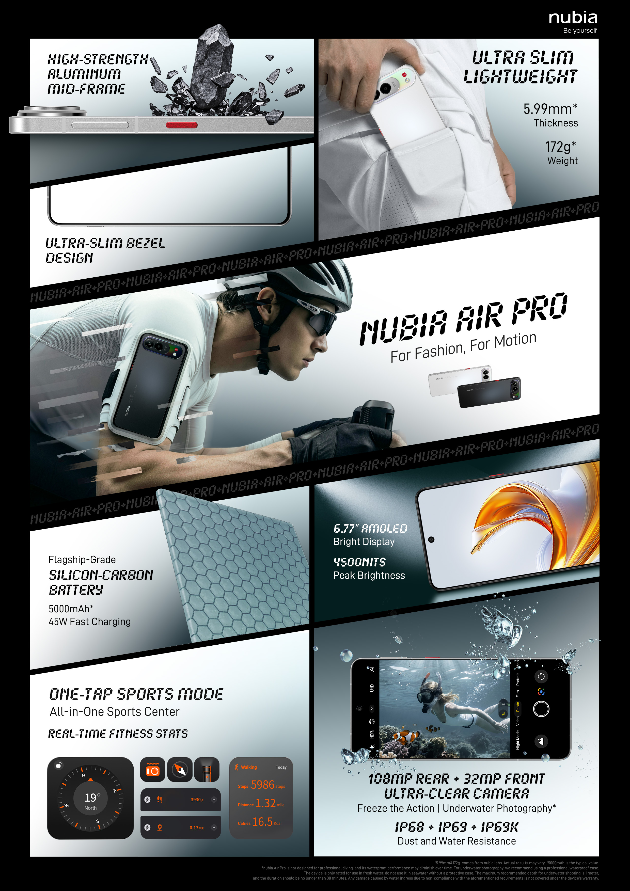 [NEW] Nubia Air Pro 20(8+12)GB + 256GB 6.77 AMOLED 144Hz 108MP+32MP ...
