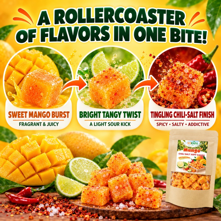 Mango Pudding Chili Salt Soft Candy 100g/250g - Addictive Sweet, Sour ...