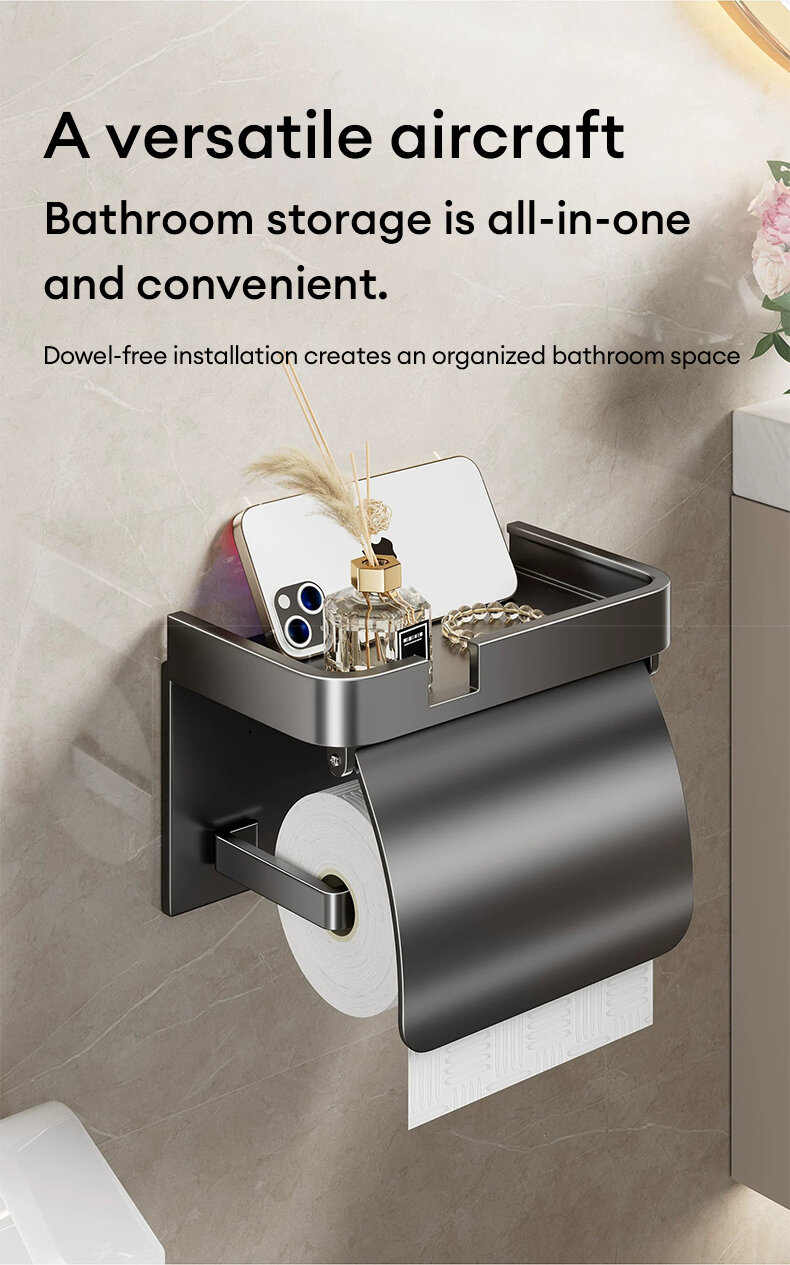 Tissue Holder Bathroom with Cover Toilet Paper Roll Holder Phone Holder ...