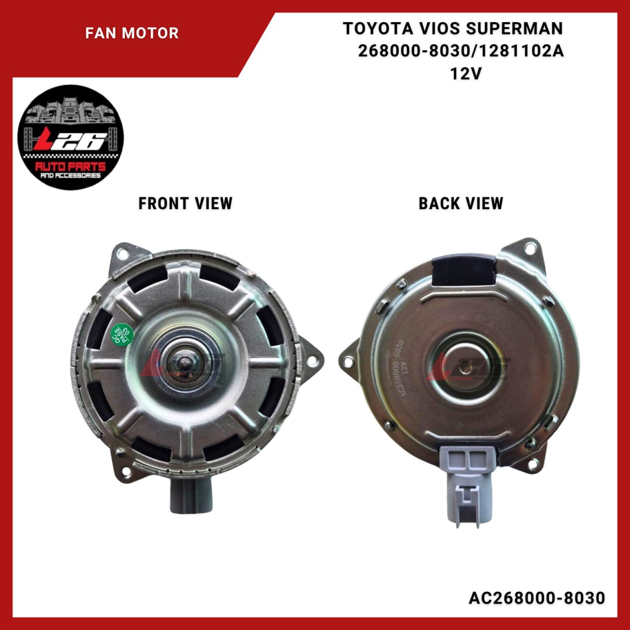 BESNORM Fan Motor Radiator / Condenser for Toyota Vios Superman Gen 3 ...