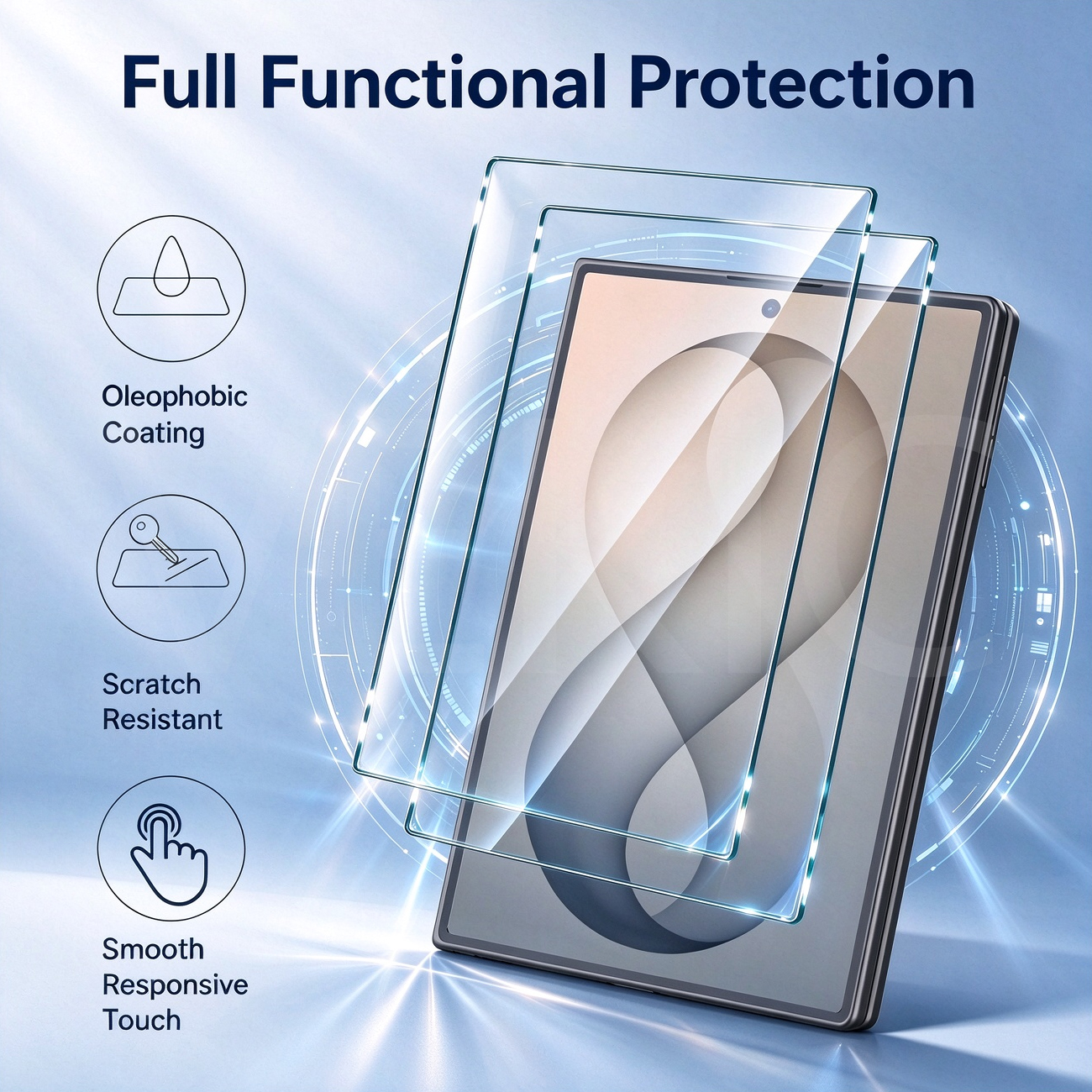 VEKIC Samsung Galaxy Z Fold 8 No Border Screen Protector Tempered Glass ...