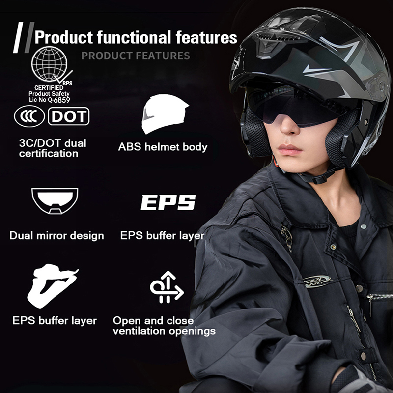 Motorcycle Helmet Modular Helmet Dual Lens Men's and Women's Helmet ...