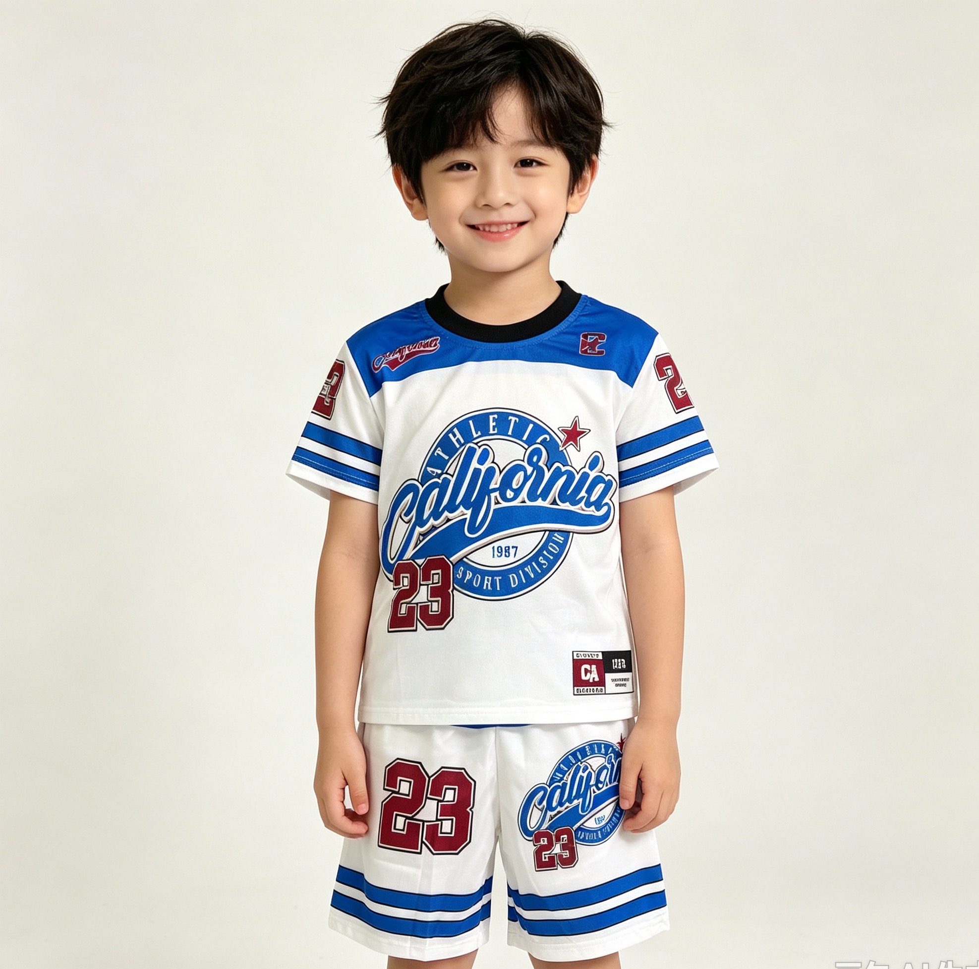 KO301-2# Kids Sport JERSEY 3-12Y | Boys Girls 23 Print T-shirt + Shorts ...