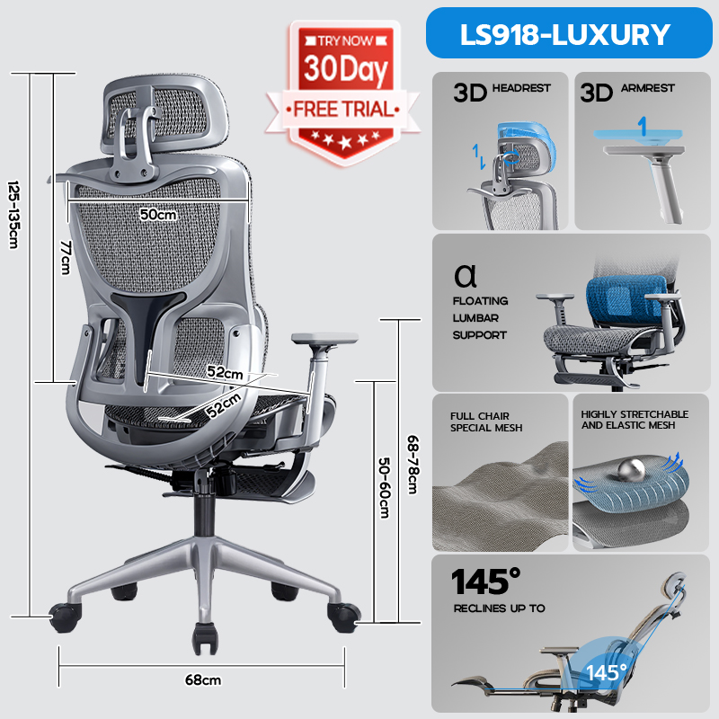 Xpanse Gray Ergonomic Chair Office & Computer ChairGaming Chair Heavy ...